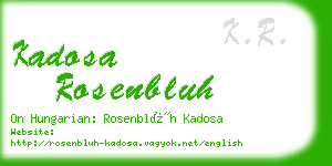 kadosa rosenbluh business card
